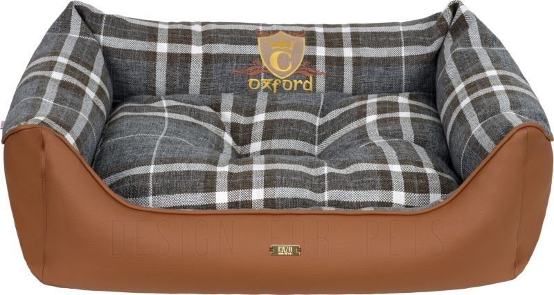 CAZO Hundbädd Oxford Läder & Rutig Tweed