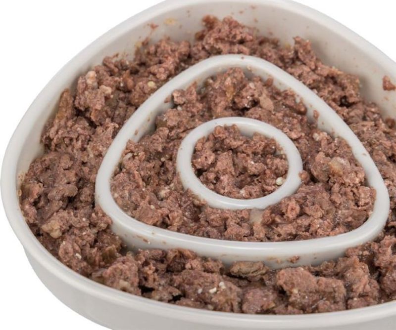 Slow Feed skål, plast/TPR, 0.35 l/15x15 cm, grå