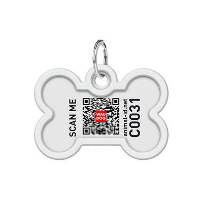 WAUDOG Smart ID Bricka för Hund & Katt Flag Ben 40mm