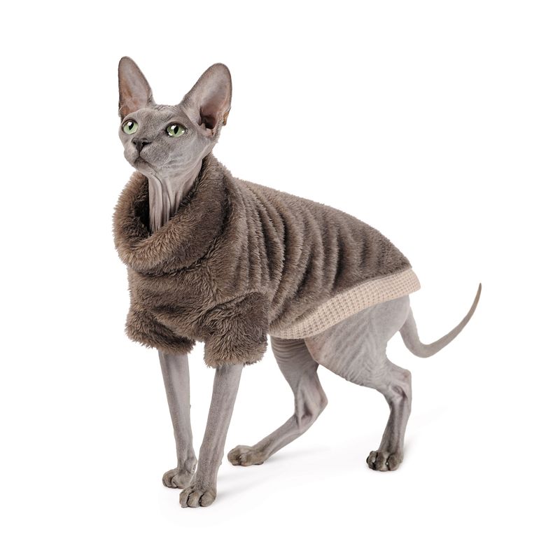 Stickad Tröja för katter Brun