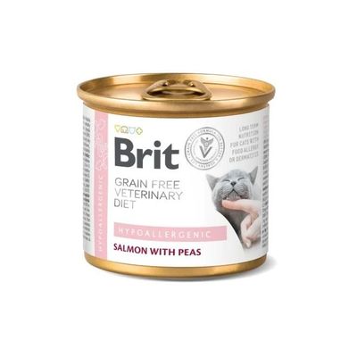 Brit Veterinary Grain Free Diet Cat Cans Hypoallergenic 200 g