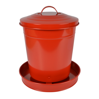 Foderautomat 6kg i plåt Röd