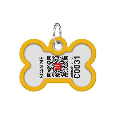 WAUDOG Smart ID Bricka för Hund & Katt Orange gradient Ben 40mm