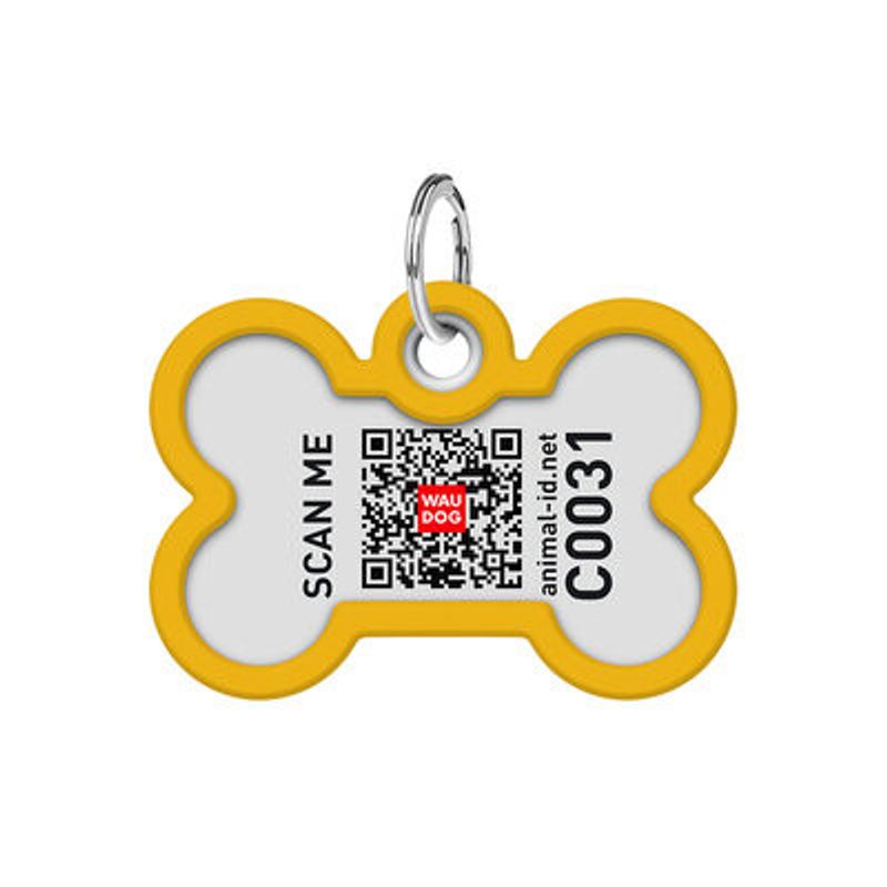 WAUDOG Smart ID Bricka för Hund & Katt Orange gradient Ben 40mm