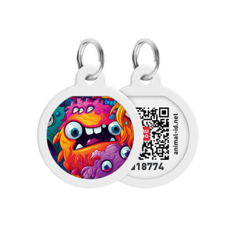 WAUDOG Smart ID Bricka för Hund & Katt Toothed monsters Rund