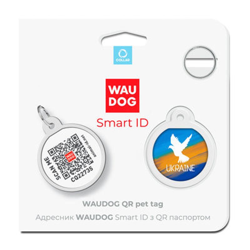 WAUDOG Smart ID Bricka för Hund & Katt Flag Rund