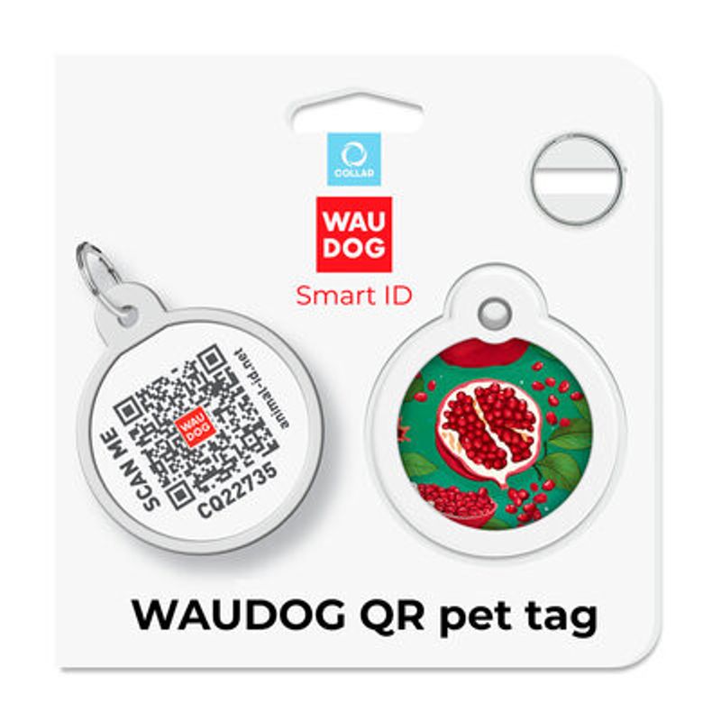 WAUDOG Smart ID Bricka för Hund & Katt Pomegranate Rund