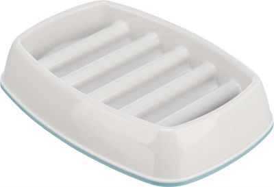 Slow Feed skål, plast/TPR, 0.25 l/21x14 cm, grå