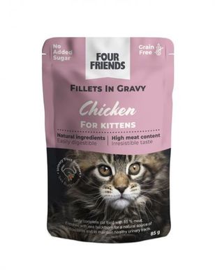 FourFriends Cat Kitten Chicken in Gravy Pouch