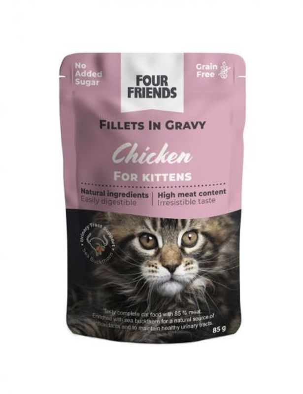 FourFriends Cat Kitten Chicken in Gravy Pouch