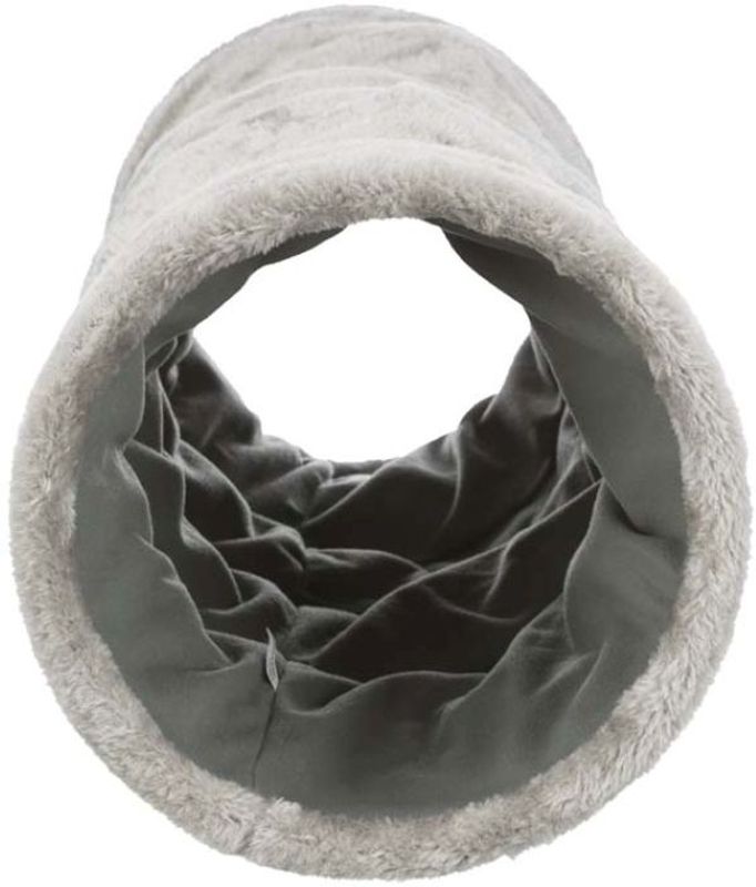 Kattunnel, plysch, ø 22 × 60 cm, grå