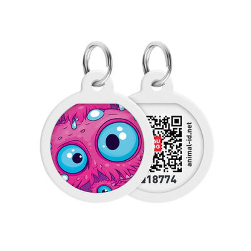 WAUDOG Smart ID Bricka för Hund & Katt Monster eye Rund