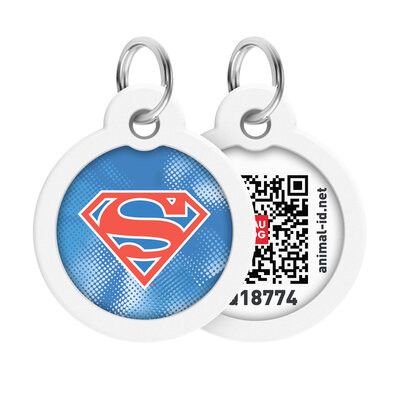 WAUDOG Smart ID Bricka för Hund & Katt Superman Retro Rund