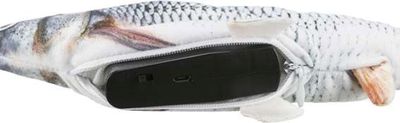 Fisk sprattlande i tyg med kattmynta 30 cm USB-laddad