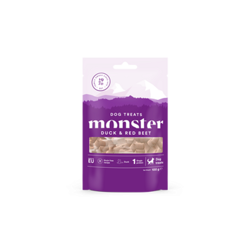 Monster Dog Treats Duck & Red Beat 100g
