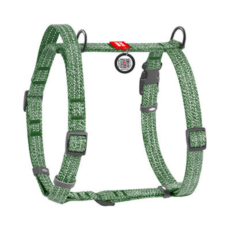 WAUDOG Re-Cotton H-Sele med Handtag Grön