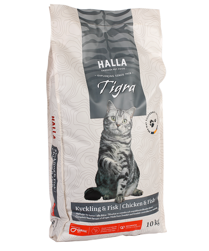 Halla Tigra Kattfoder Kyckling & Fisk