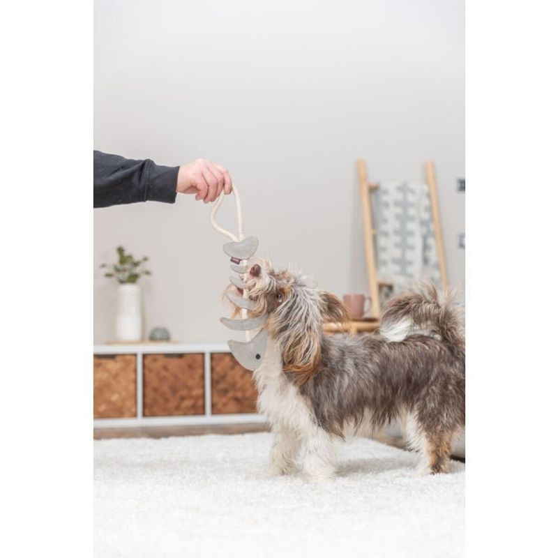 Fiskben, Läderleksak, läder/rep, 43cm