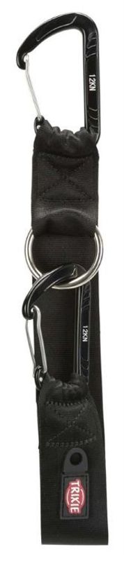 Universalfäste till bilsele, 12kN karbiner, 30 cm/38 mm, svart