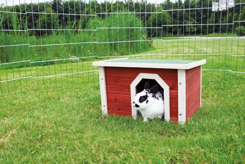 Smådjurshus Natura 50xh30x37cm röd/vit