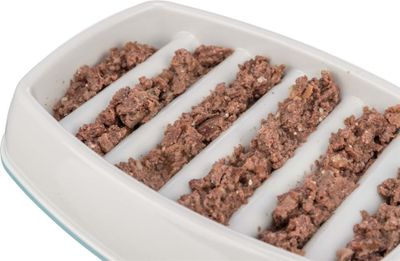 Slow Feed skål, plast/TPR, 0.25 l/21x14 cm, grå