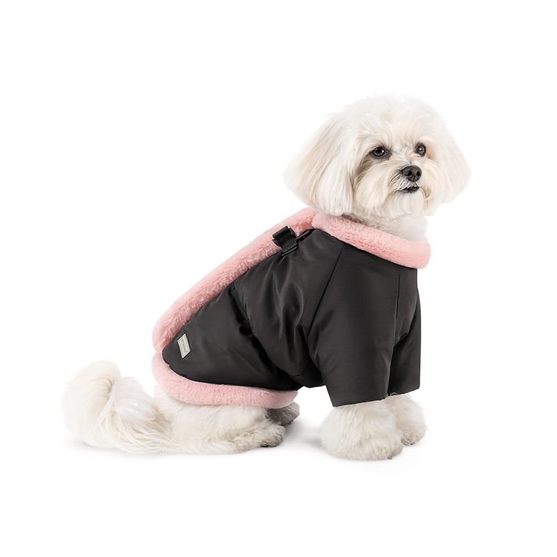 Hundjacka Mery med fuskpäls Sele