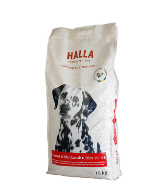 Halla Lamm & Ris 21-11, hundfoder, 15 kg