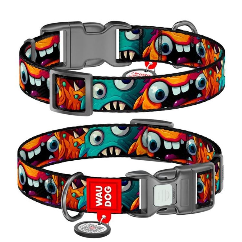 WAUDOG Hundhalsband Nylon Toothed Monsters