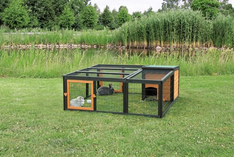 Utehage Natura med hus, 150x53x150cm, svart/brun