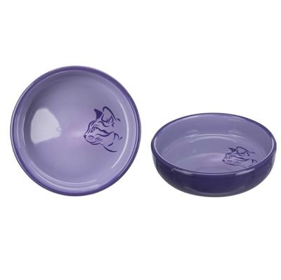 Kattskål i keramik för kortnosiga