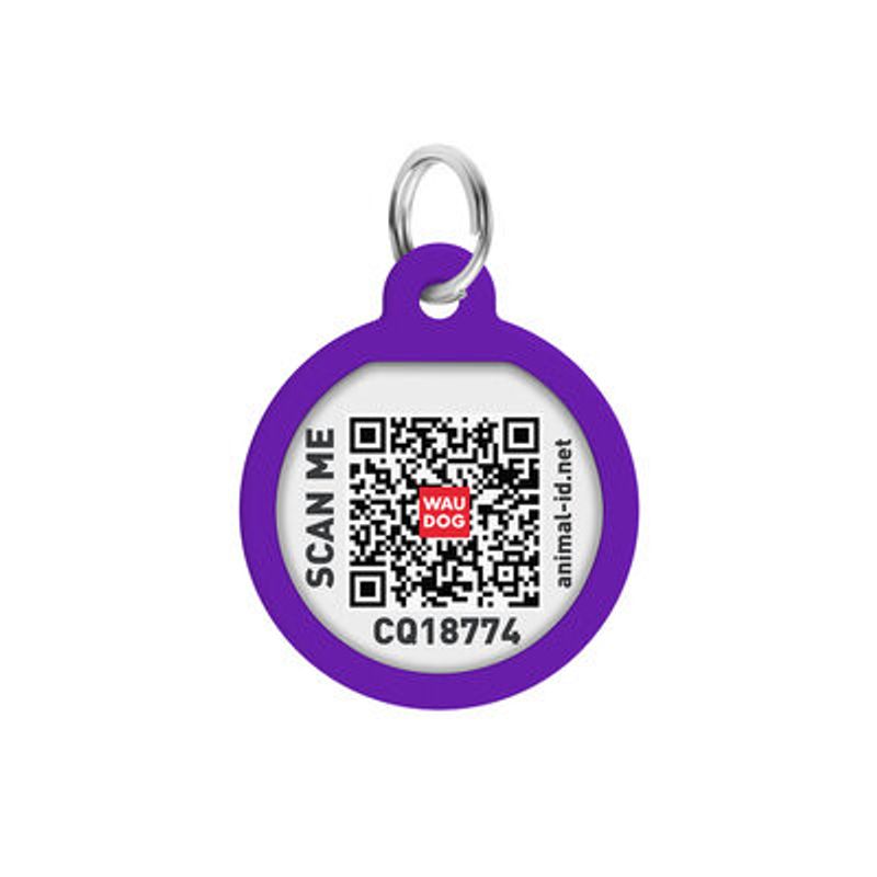 WAUDOG Smart ID Bricka för Hund & Katt Purple gradient Rund Lila