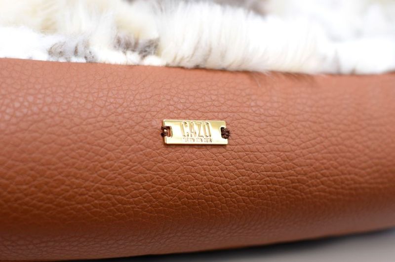 CAZO Hundbädd Poli Konstläder Brun/Vit