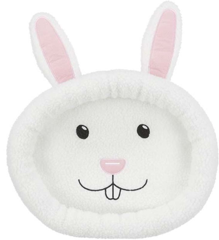 Rabbit face cuddly bädd, oval, 40x33 cm, ullvit