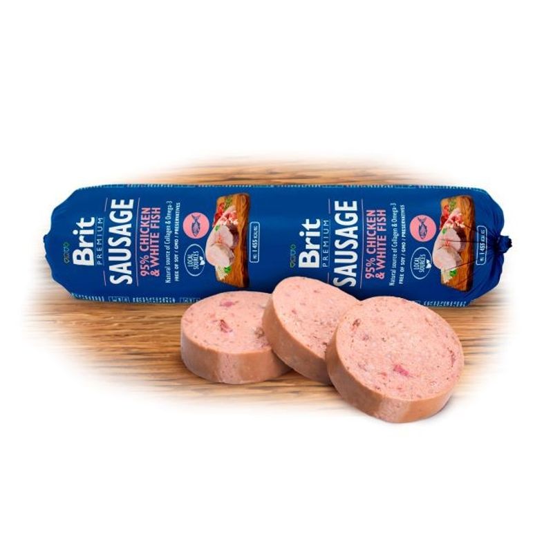 Brit Premium Köttkorv Kyckling vit fisk 800g