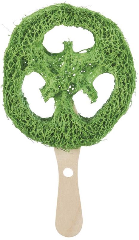 Lolly, luffa/trä, ø 6x12cm