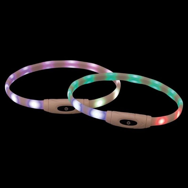 Flash light ring USB, silicon, XS-XL: 65 cm/16 mm, multifrg
