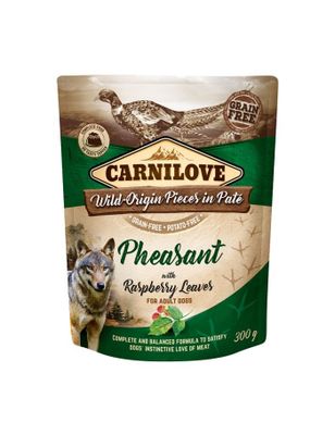 CarniLove Dog Pouch Paté Pheasant with Raspberries 300g
