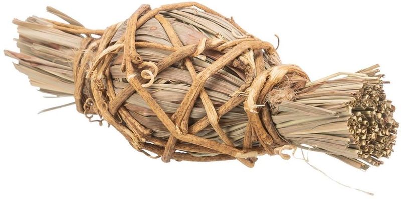 Halmleksak med rotting, 5 x 13 cm