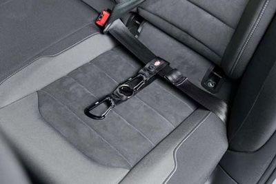 Universalfäste till bilsele, 12kN karbiner, 30 cm/38 mm, svart