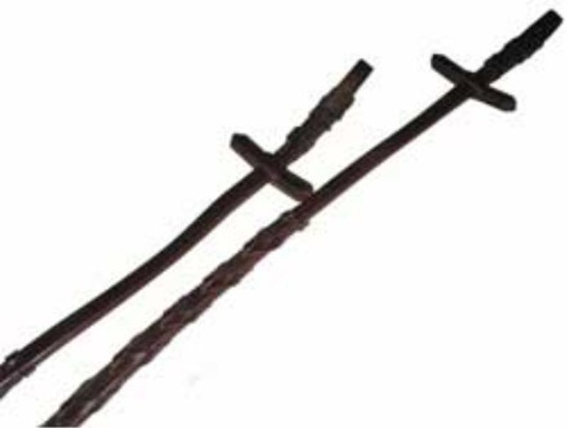 Tygel Kantflätad 13mm Brun Ponny Krom