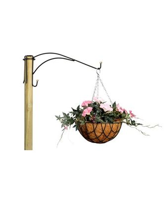 Hållare Fågelbord Krok 1x40cm mässingsknoppar till stolpe ø5cm