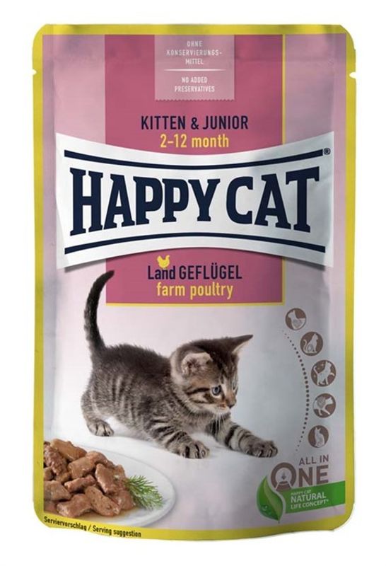 Happy Cat Våtfoder Kitten & Junior Fågel 85g