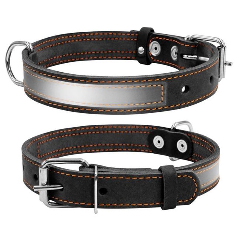 Hundhalsband Läder med Reflex