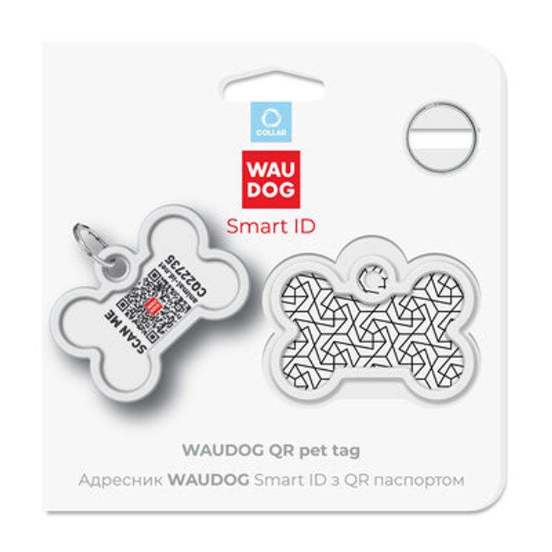 WAUDOG Smart ID Bricka för Hund & Katt Geomerty Ben 40mm