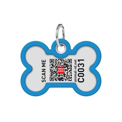 WAUDOG Smart ID Bricka för Hund & Katt Blue gradient Ben 40mm