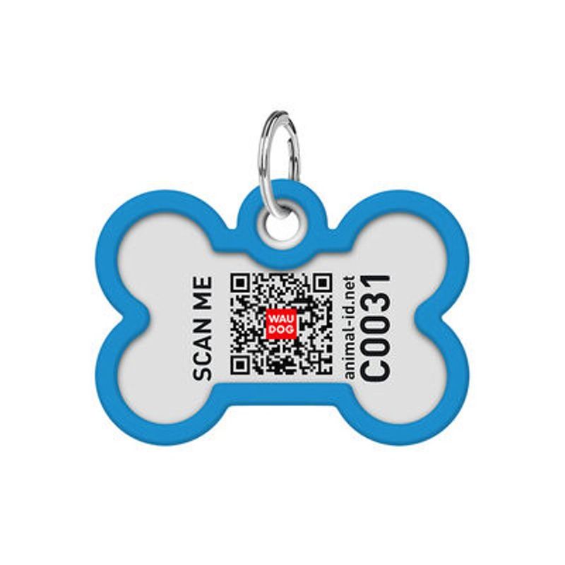 WAUDOG Smart ID Bricka för Hund & Katt Blue gradient Ben 40mm