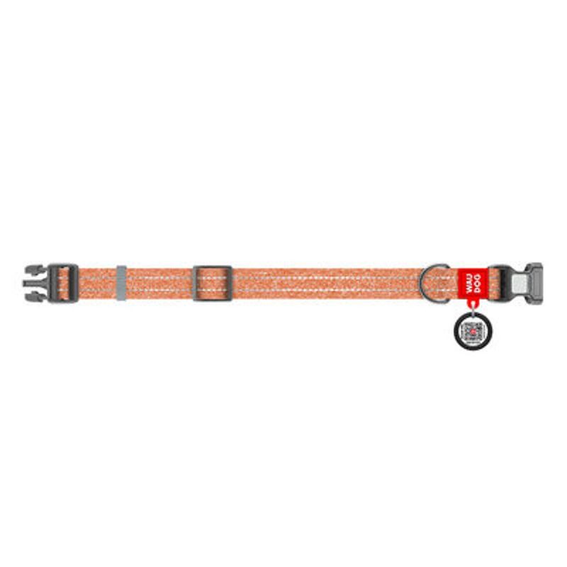 WAUDOG Re-Cotton Hundhalsband med Smart ID-Bricka Reflex Orange
