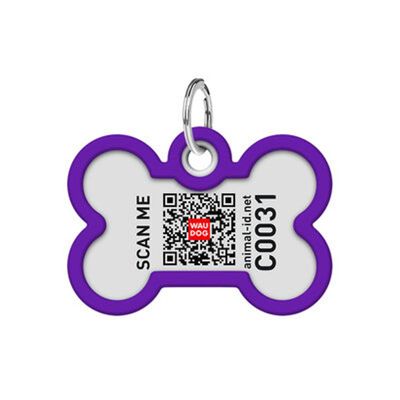 WAUDOG Smart ID Bricka för Hund & Katt Purple gradient Ben 40mm