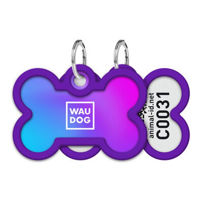 WAUDOG Smart ID Bricka för Hund & Katt Purple gradient Ben 40mm