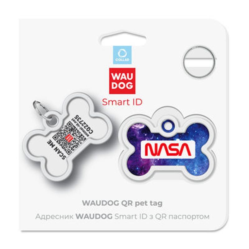 WAUDOG Smart ID Bricka för Hund & Katt NASA21 Ben 40mm